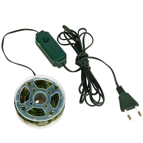 ULD-S5000-500-DGA WW IP20 DEW Гирлянда светодиодная Роса, 50м, 500 светодиодов, Теплый белый свет, Провод зеленый - фото 2