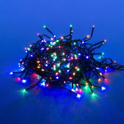 ULD-S0300-200-DGA MULTI IP20 FIRECRACKER Гирлянда светодиодная с контроллером Фейерверк, 3м, 200 светодиодов, Разноцветный свет, Провод зеленый