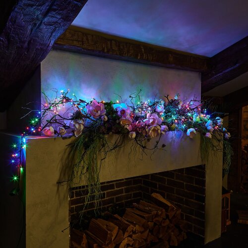 ULD-S0300-200-DGA MULTI IP20 FIRECRACKER Гирлянда светодиодная с контроллером Фейерверк, 3м, 200 светодиодов, Разноцветный свет, Провод зеленый - фото 6