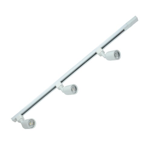 ULB-Q292 8W-4200К-K WHITE SET31 Светильник-прожектор светодиодный трековый, в составе набора из 3 штук на шинопроводе 1 м с коннектором, 1800 Лм, Белый свет 4200К, Корпус белый - фото 1
