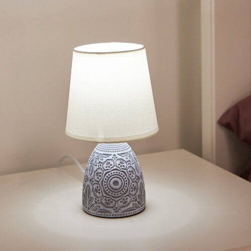 UML-B301 E14 DARK GREY Светильник настольный декоративный под лампу Е14, 40W, Механический выключатель, Темно-серый - фото 5