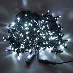 ULD-B5007-300-TBK WHITE IP67 Бахрома светодиодная с эффектом мерцания, 5м, Соединяемая, 300 светодиодов, Белый свет, Провод черный, TM Uniel