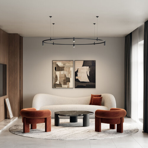 Esthetic Magnetic Шинопровод Round черный O1500 - Фото 6