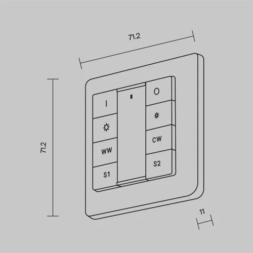 Кнопочная настенная панель 8-ми клавишная DALI (Белый) 721053 - фото 5