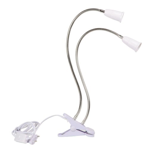 TLI-281 WHITE E27x2 PLANT Светильник настольный для 2-х фитоламп, На прищепке, Цоколь E27, Белый, ТМ ФитоЛето - фото 2