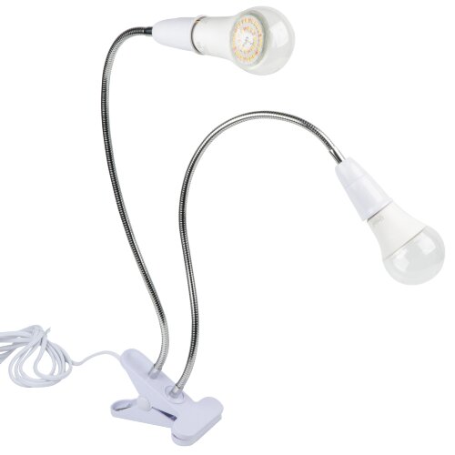 TLI-281 WHITE E27x2 PLANT Светильник настольный для 2-х фитоламп, На прищепке, Цоколь E27, Белый, ТМ ФитоЛето - фото 5