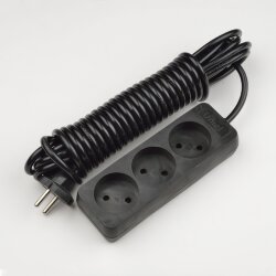 S-CD3-7 BLACK Удлинитель серии Standart, шнур 7м., 3 гнезда, б-з, Черный.