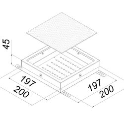 Универсальный офисный светодиодный светильник Грильято 20 Вт IP44 200x200x40 мм 4000K Опал