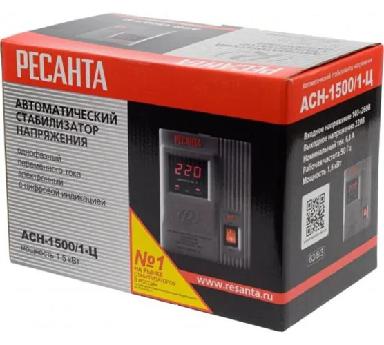 Стабилизатор напряжения АСН-1500/1-Ц 1ф 1.5кВт IP20 релейный Ресанта 63/6/3 - фото 2