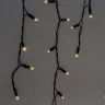 Гирлянда Бахрома 3,1 x 0,5 м Тепло-Белая 220В, 120 LED, Провод Черный Каучук 2,3мм, IP65. Фото 3.