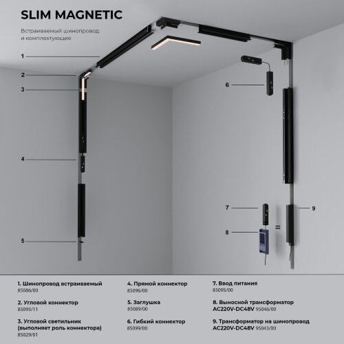Slim Magnetic SL03 Трековый светильник 18W 3000K (черный) 85006/01 - Фото 4