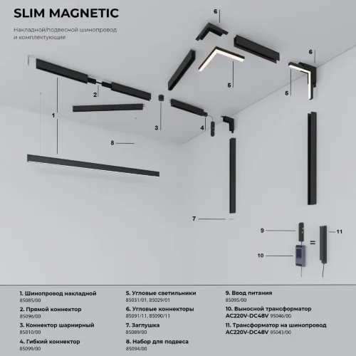 Slim Magnetic SL03 Трековый светильник 18W 3000K (черный) 85006/01 85006/01 - фото 5