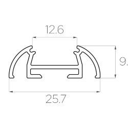 Профиль алюминиевый для порогов LC-LPP-0926-2 Anod