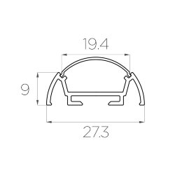 Профиль алюминиевый для порогов LC-LPP-0926-2 Anod