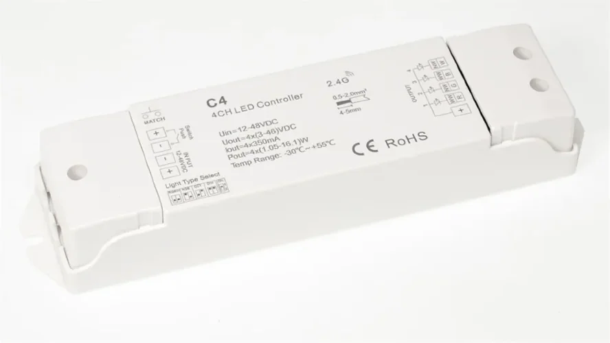 Контроллер C4 IC58 RGBW/RGB/CCT/DIM (12-48V, 4ch x 350mA) - фото I