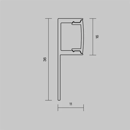 Алюминиевый профиль встраиваемый ALM-3611-S-2M (Серебро) - фото 6