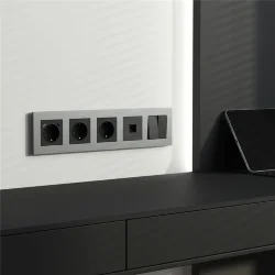 Рамка из поликарбоната на 5 постов Slab серебро софт W0052965