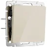 Выключатель одноклавишный проходной (айвори акрил) W1112043 - фото