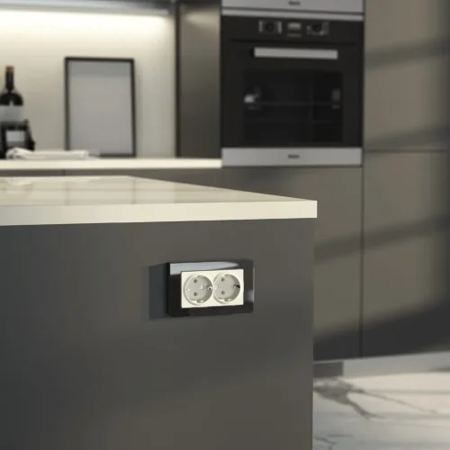 Розетка двойная с заземлением (айвори матовый) W1172062 - фото 2