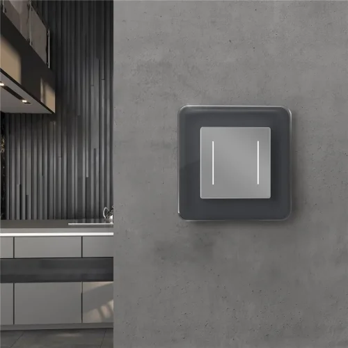 Рамка из стекла на 1 пост Elite графит W0012440 - фото 2