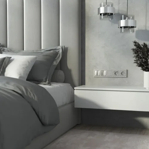 Накладка для розетки USB (Hammaer серебряный) W1279506 - фото 4