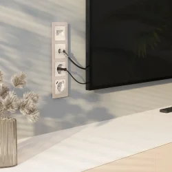 Накладка для двойной розетки Еthernet RJ-45 (перламутровый рифленый) W1191113