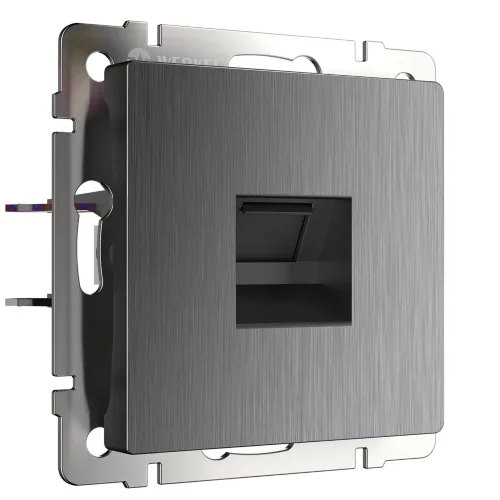 Розетка Ethernet RJ-45 (графит рифленый) W1181004 - фото