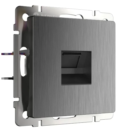 Розетка Ethernet RJ-45 (графит рифленый) W1181004 - фото