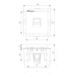 Розетка Ethernet RJ-45 (графит рифленый) W1181004