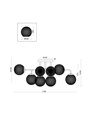 Люстра Freya FR8016PL-08BBS (Черный) - фото 4