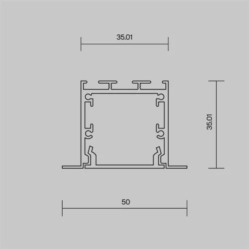 Алюминиевый профиль встраиваемый с накладным фланцем 50x35 (Черный, 2 м), ALM-5035T-B-2M 632012 (Черный) - фото 5