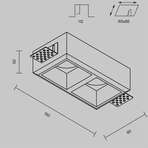 Встраиваемый светильник Гипс Модерн / Gyps Modern 2*GU10 10 Вт (Белый) DL131-GU10-02-W - фото 9