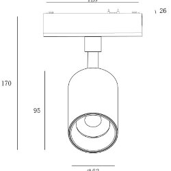 Светильник трековый SLIM, 48В 20W белый 2700-6000К, SL-SLIM-SPWH-20-CCT 022091