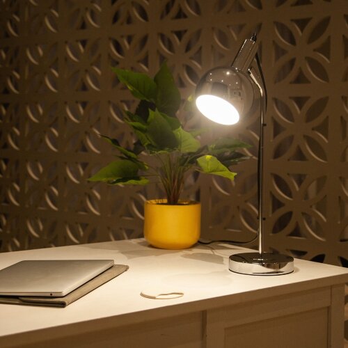 UML-B702 E14 SILVER Светильник настольный, 60W, Цоколь Е14, Механический выключатель, Серебристый - фото 11