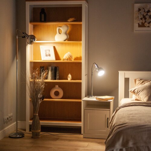 UML-B702 E14 SILVER Светильник настольный, 60W, Цоколь Е14, Механический выключатель, Серебристый - фото 14