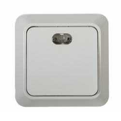 Выключатель одноклавишный с подсветкой BOLLETO белый накладной 7121 IN HOME