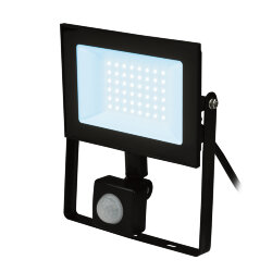 ULF-F62-50W-6500K SENSOR IP54 200-240В BLACK Прожектор светодиодный с датчиком движения и освещенности, Дневной свет 6500K, Корпус черный, TM Uniel