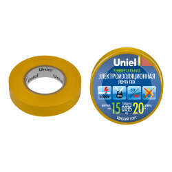 UIT-135P 20-15-01 YEL Изоляционная лента Uniel 20м, 15мм, 0.135мм, 1шт, цвет Желтый
