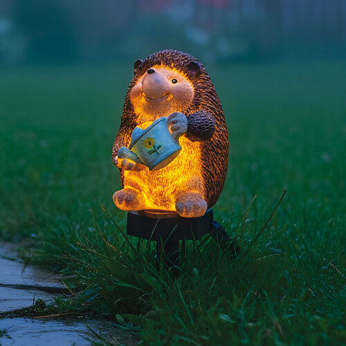 USL-S-836-PM410 HEDGEHOG Садовый светильник на солнечной батарее Ёжик, 1 светодиод, Теплый белый свет, 1xАAА Ni-Mh аккумулятор в-к, IP44, TM Uniel - фото 7