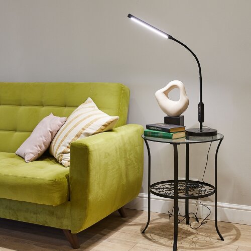 ULM-T619 10W-3000-6500K-DIM BLACK Торшер напольный светодиодный, 10W, с регулировкой наклона, Сенсорный выключатель, Диммер, Черный - фото 9