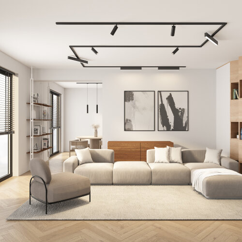 DK6210-BK Трековый светильник IP 20, 15 Вт, GU10, черный, алюминий. Фото 5