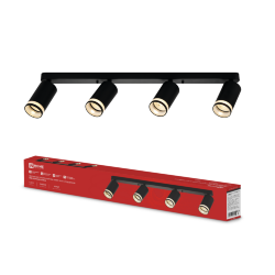 Светильник потолочный НПБ СПОТ-4xGU10-AR-BL под GU10 595x55x135мм черный IN HOME