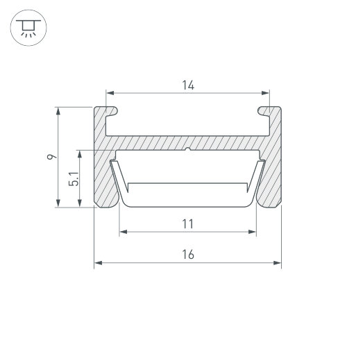 Профиль MIC-H-2000 ANOD (Arlight, Алюминий) - фото 3