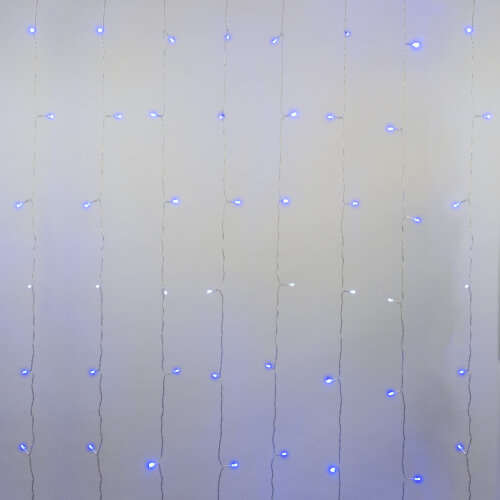 ULD-C3020-240-TTK BLUE-WHITE IP44 Занавес светодиодный с эффектом мерцания, 3х2м, Соединяемый, 240 светодиодов, Белый и синий свет, Провод прозрачный, TM Uniel - фото 3
