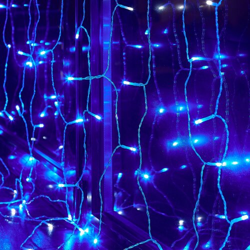 ULD-C3020-240-TTK BLUE-WHITE IP44 Занавес светодиодный с эффектом мерцания, 3х2м, Соединяемый, 240 светодиодов, Белый и синий свет, Провод прозрачный, TM Uniel - фото 9