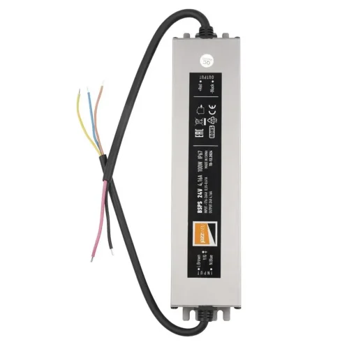 Блок питания для светодиодной ленты 100Вт 4.16А 24В IP67 BSPS влагозащ. метал. Pro JazzWay 5015579 - фото