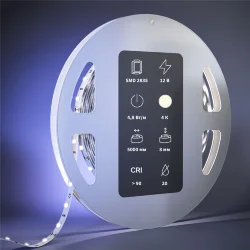 Светодиодная лента Ultra 12В 2835 4,8Вт/м 4000К 5м IP 20 201003 (Белый)