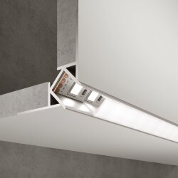 Встраиваемый угловой алюминиевый профиль (внешний угол) для светодиодной ленты LL-2-ALP015 (053635)