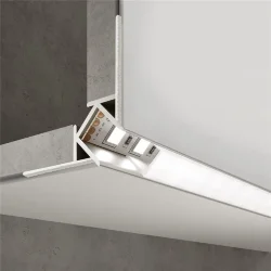 Встраиваемый угловой алюминиевый профиль (внешний угол) для светодиодной ленты LL-2-ALP015 (053635)