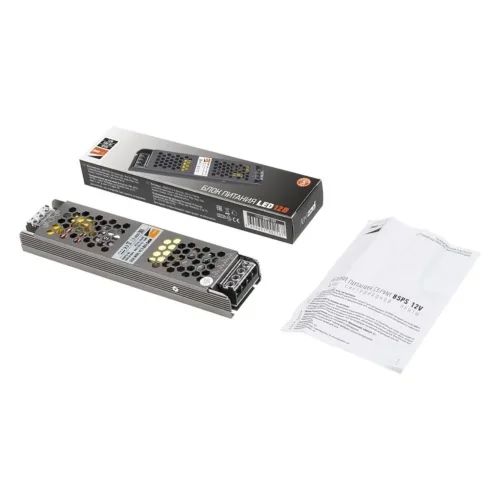 Блок питания для светодиодной ленты 100Вт 8.3А 12В IP20 BSPS метал. JazzWay 1002167A - фото 8